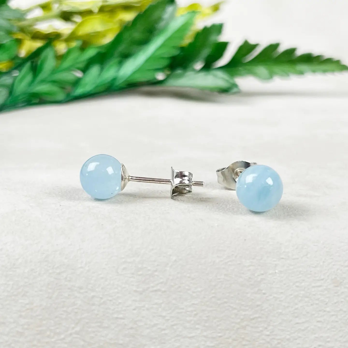Aquamarine Orb Earrings
