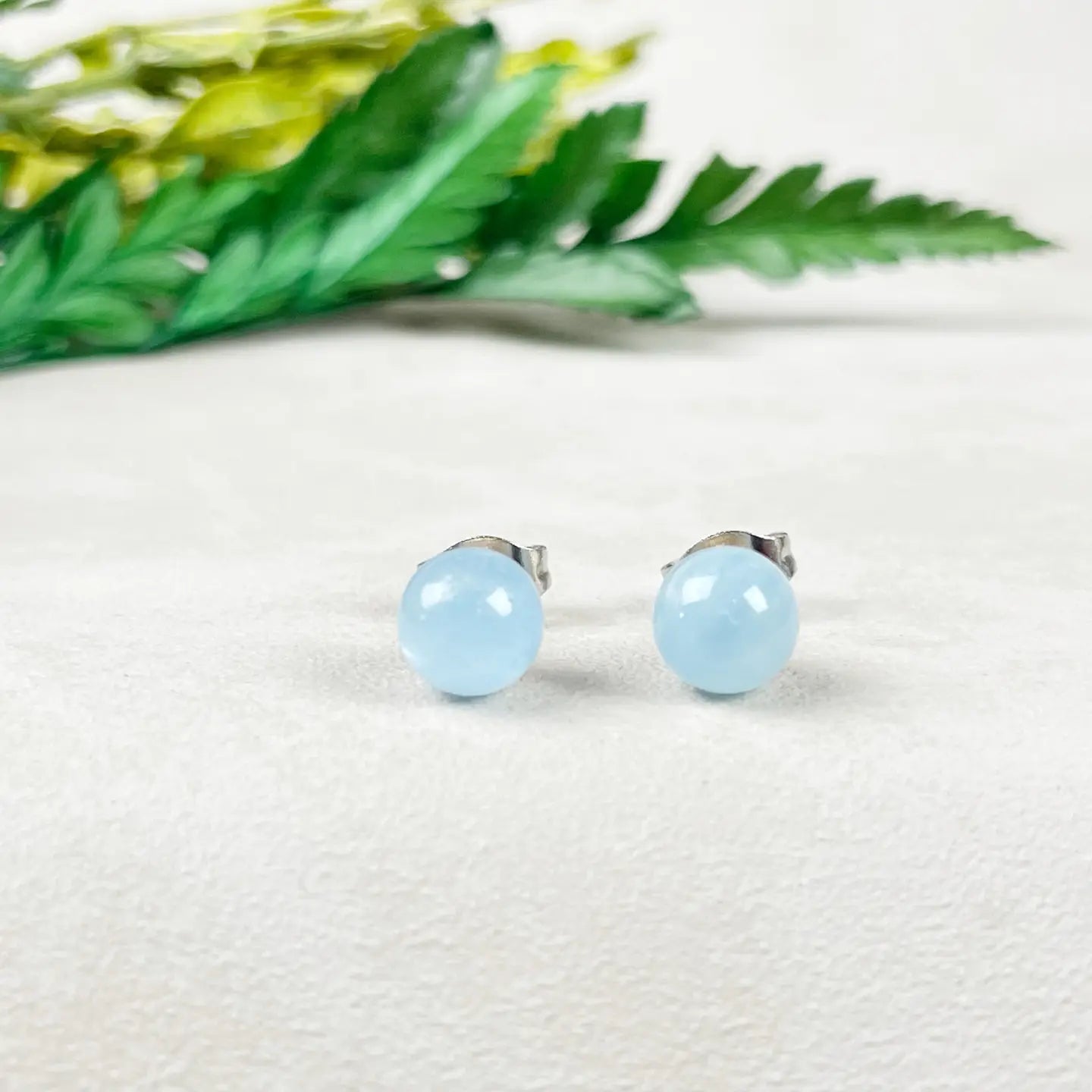 Aquamarine Orb Earrings