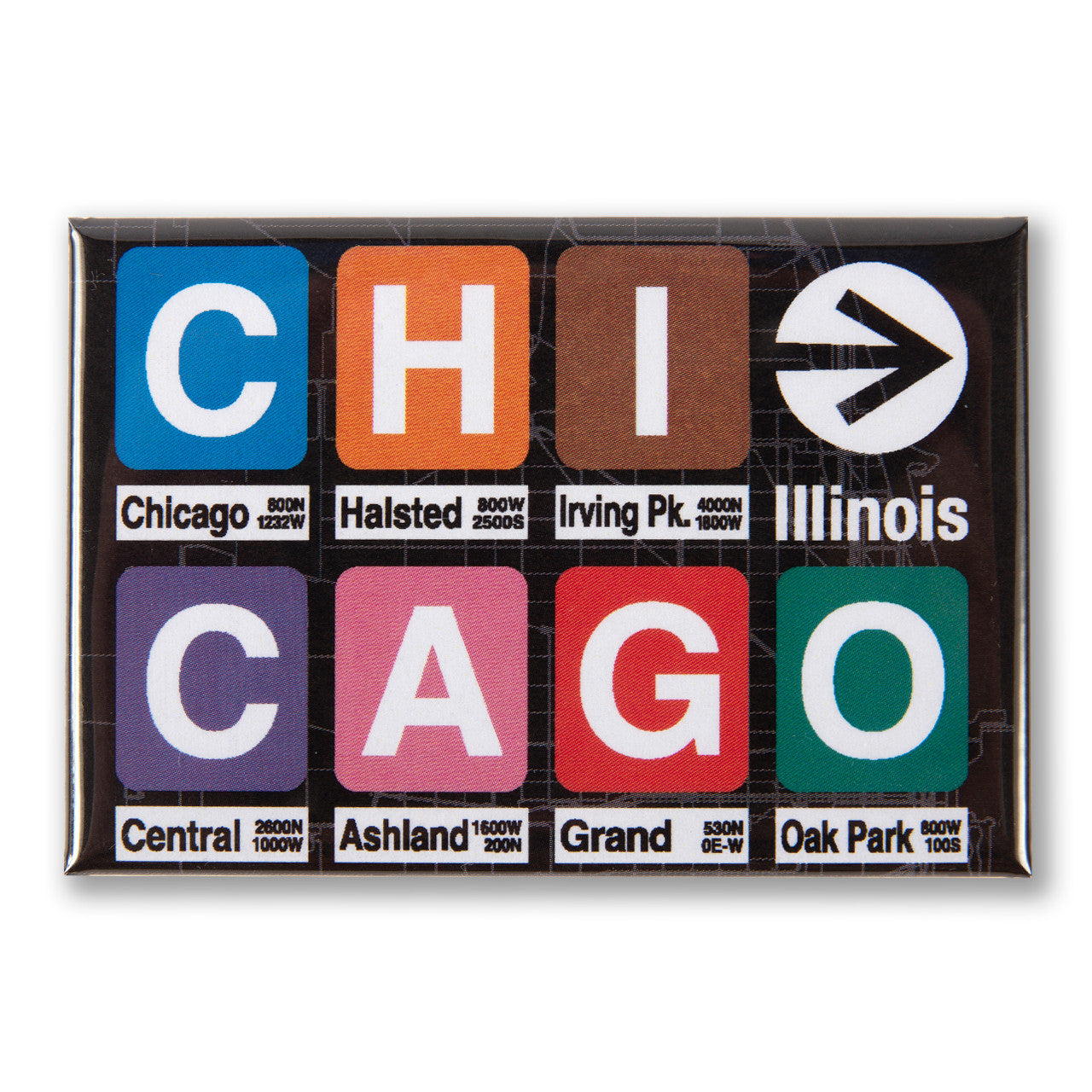 Chicago El Station Signs Magnet