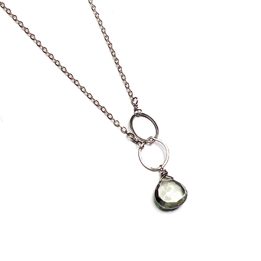 Green Amethyst Double Hoop Necklace