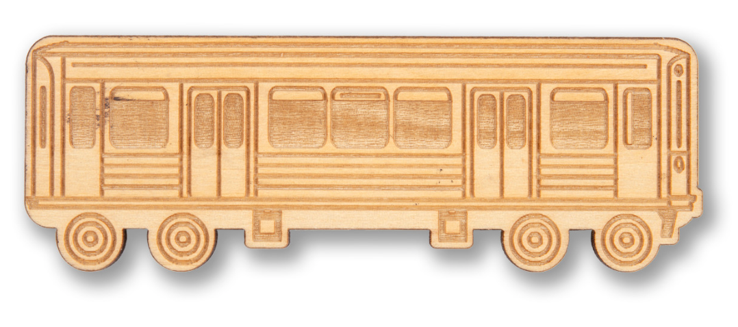 Chicago El Train Wooden Magnet