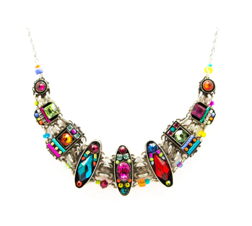 Multi colored statement necklace discount
