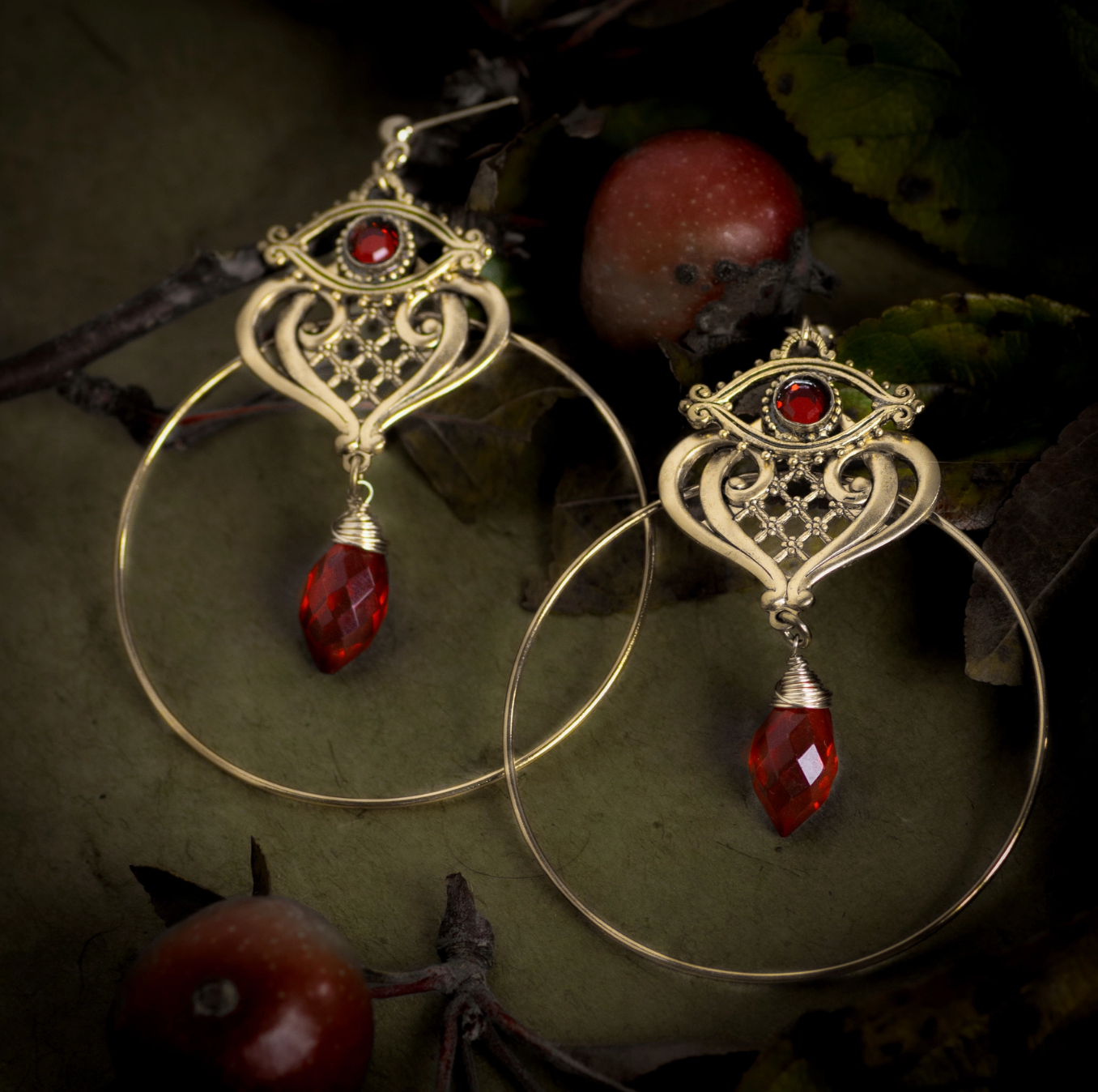 Pomegranate Hoop - Dark Red