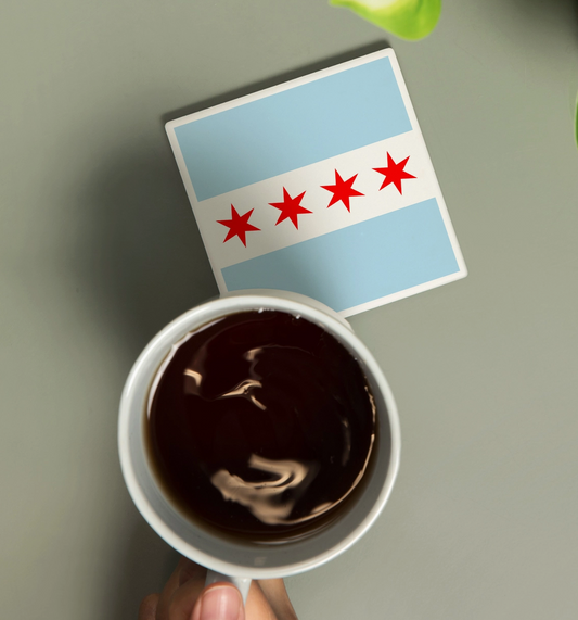 Chicago Flag Ceramic Coaster