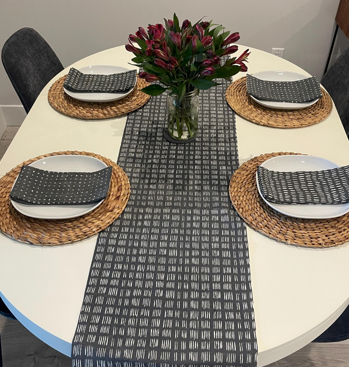 Set/4 Cotton Napkins: Slate Gray