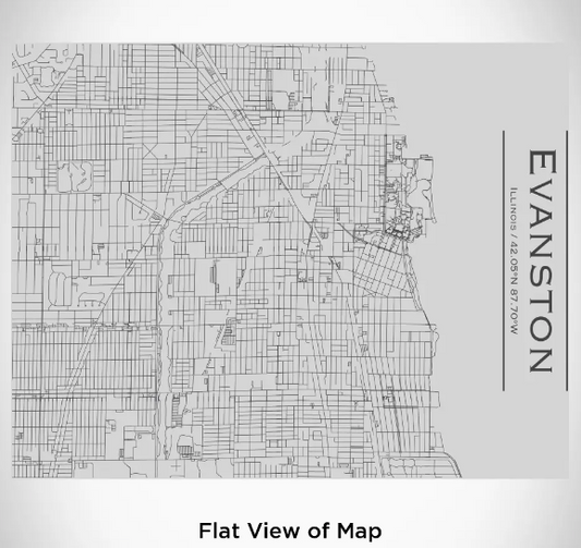 Evanston Map Water Bottle