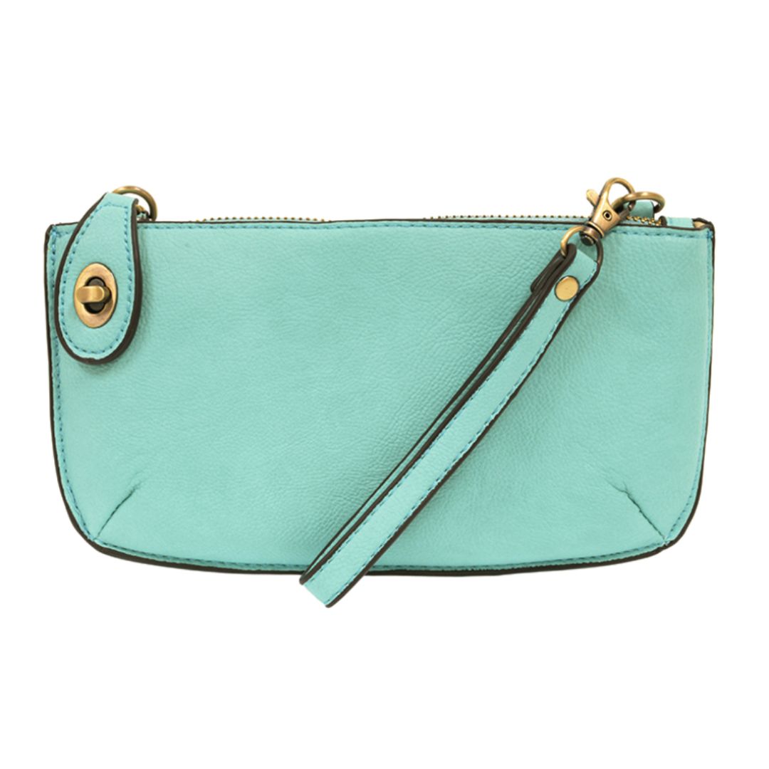 Aqua Crossbody Wristlet Clutch
