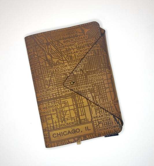 Chicago Leather Map Journal