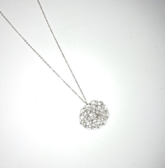 Silver Large Supernova Necklace