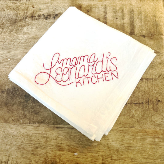 Mama's Kitchen Personalized Hand-Embroidered Tea Towel