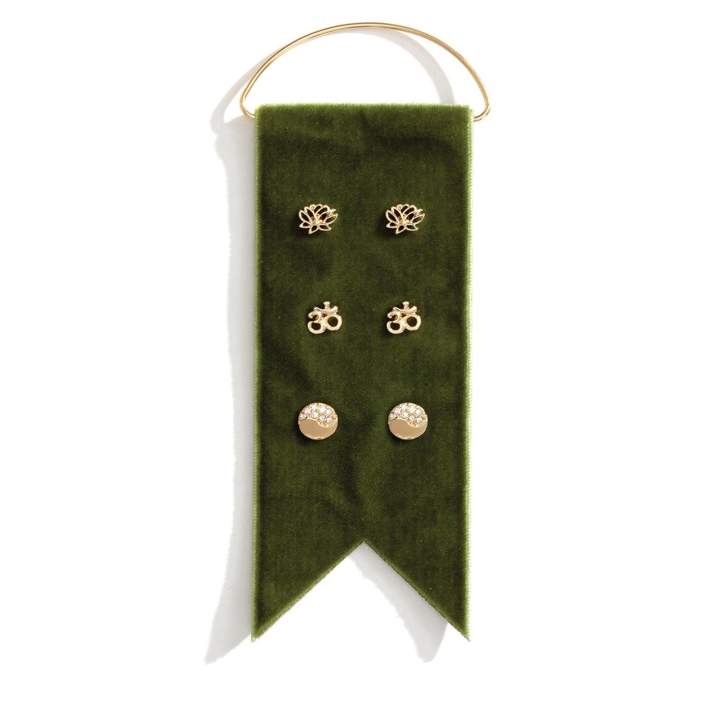 Lotus Gold Stud Gift Set - 3 Pairs of Earrings