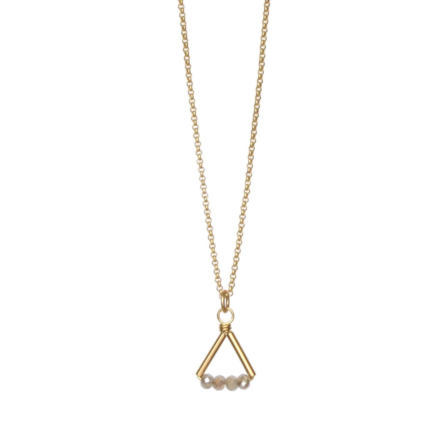 Lin Necklace: Gold & Labradorite