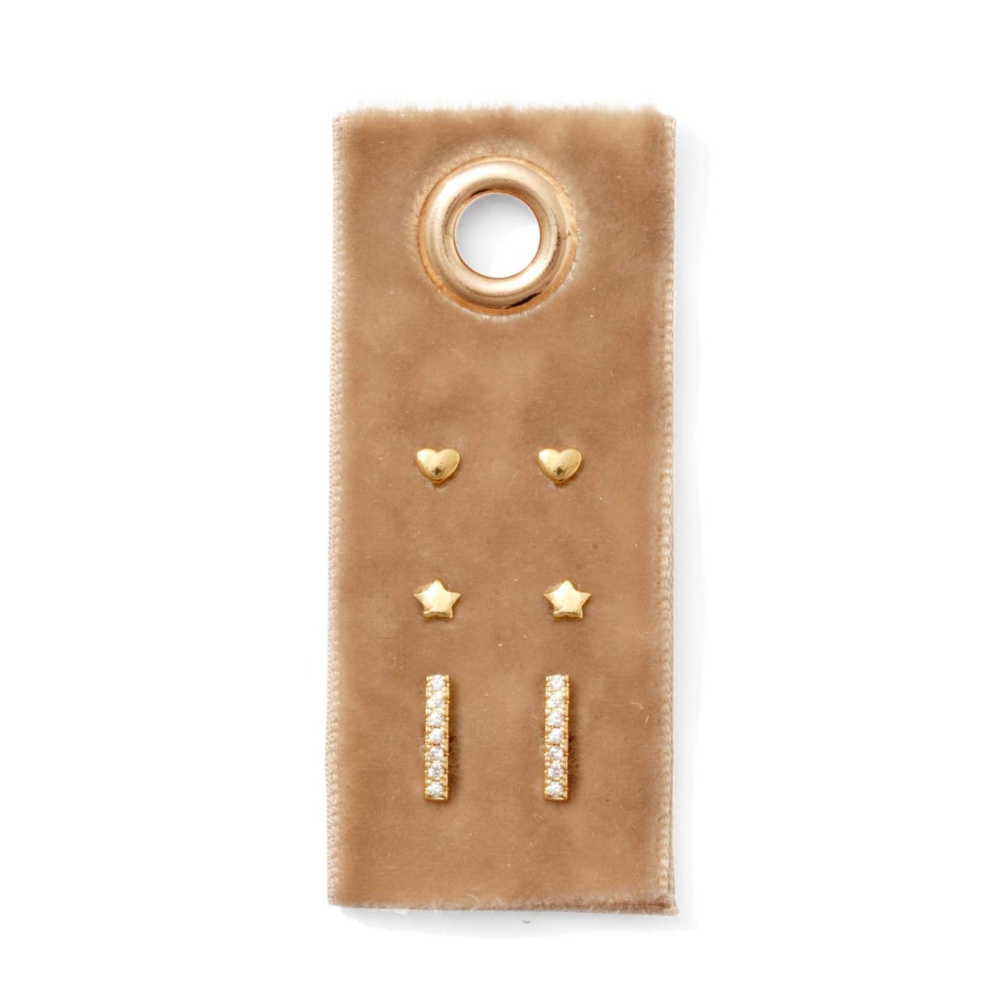 Delicate Gold Stud Gift Set - 3 Pairs of Earrings