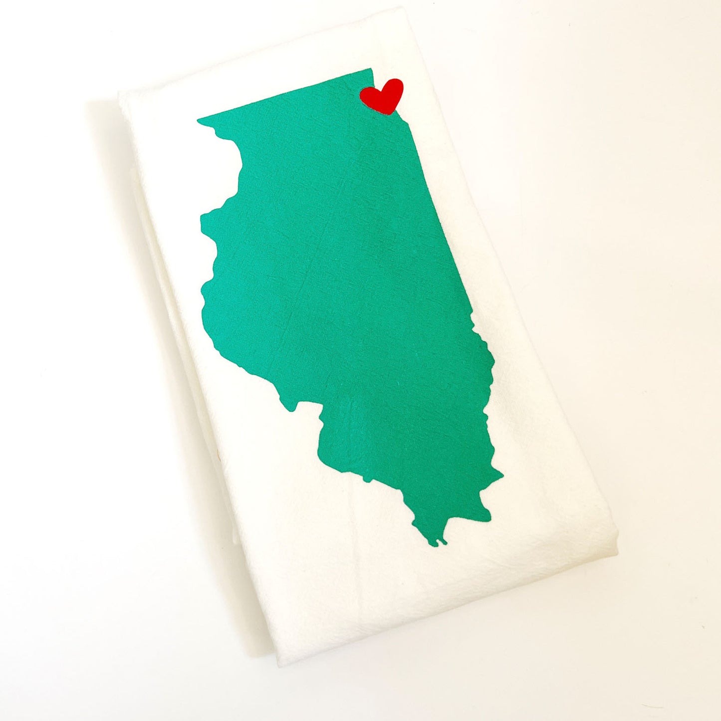 Turquoise Evanston/Chicago Love Tea Towel