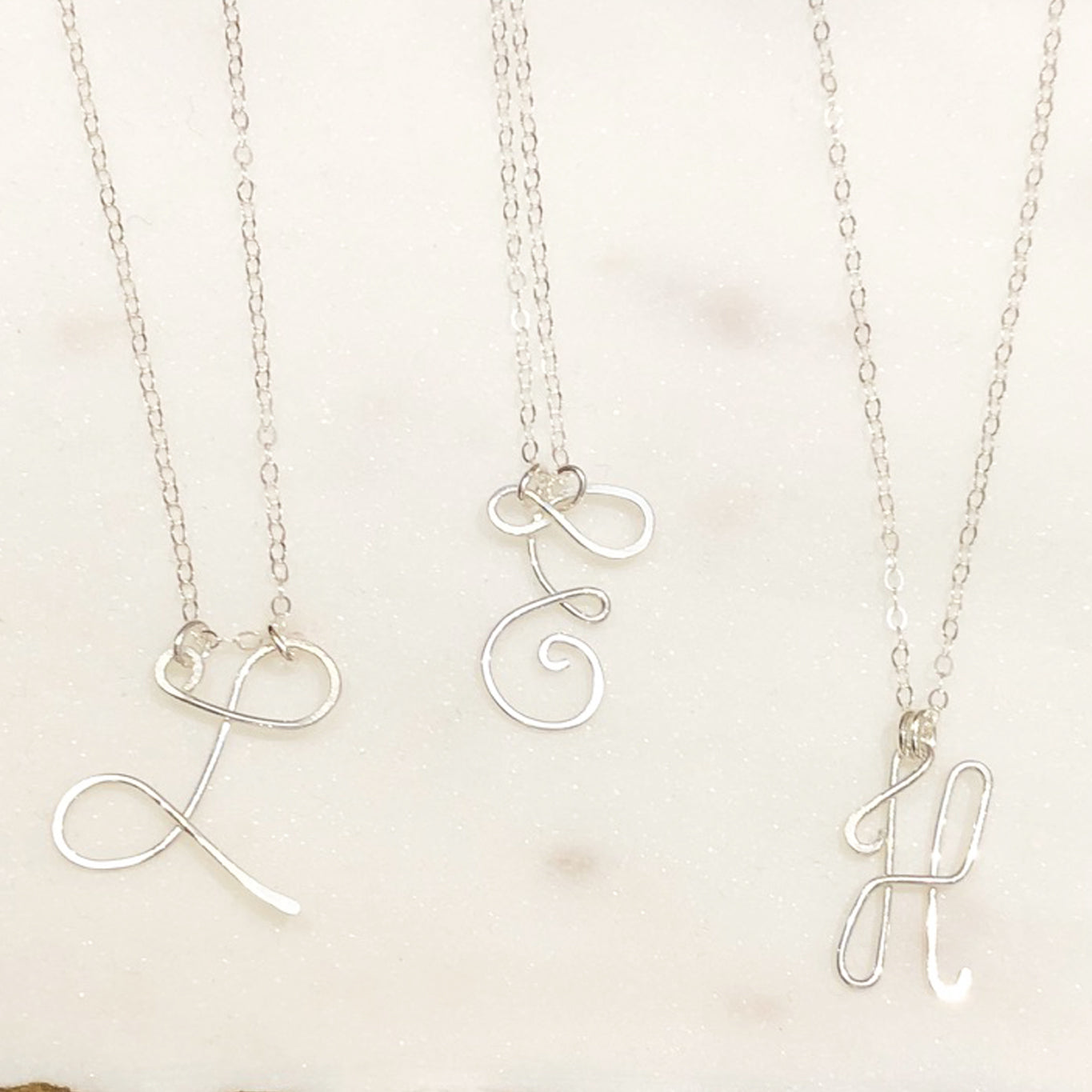 Silver Initial Necklace