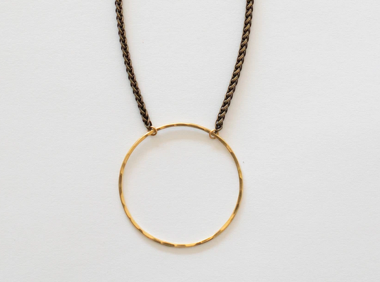 Large Brass Circle Necklace
