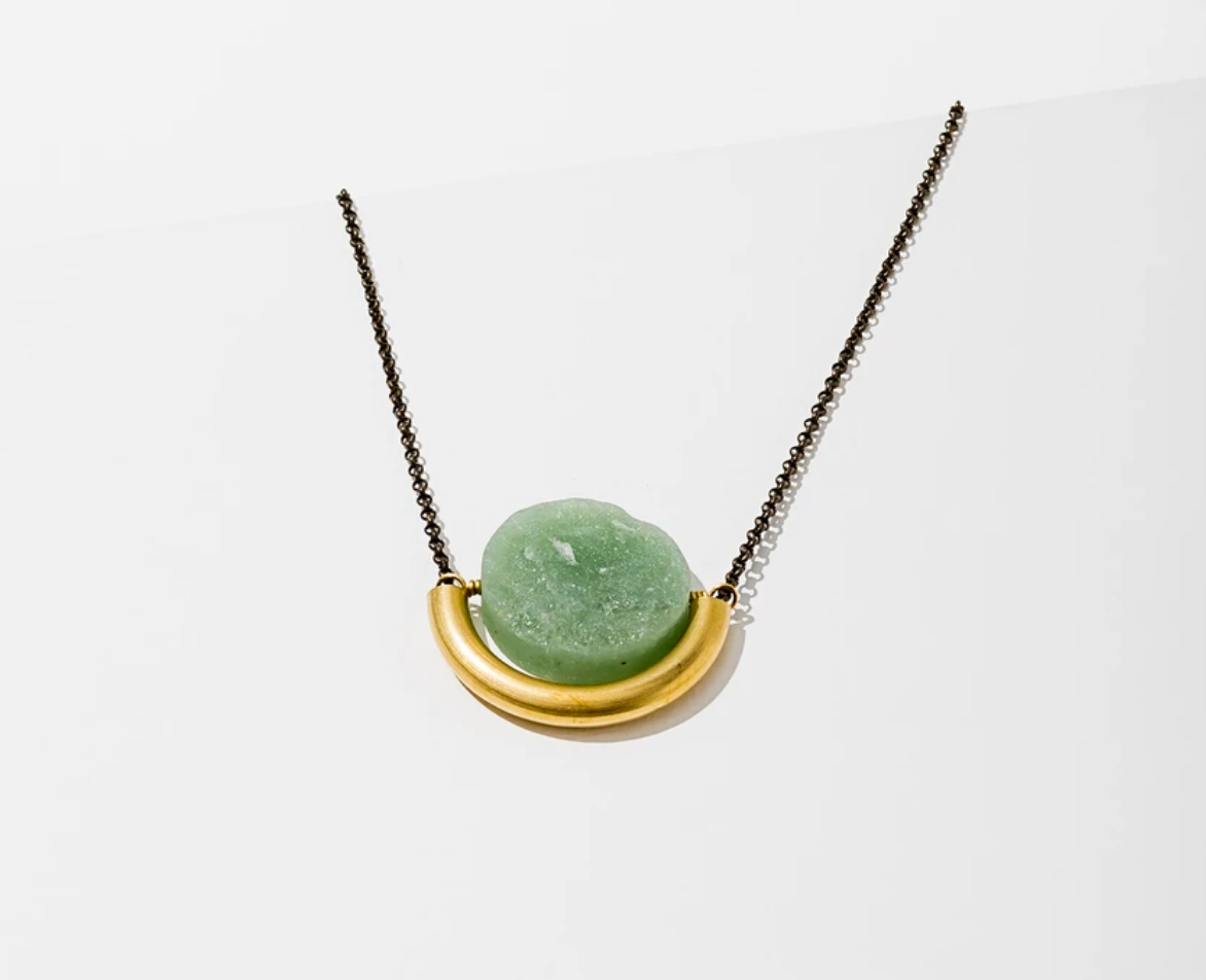 Aventurine Sun & Moon Necklace