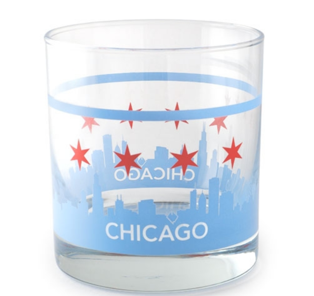 Chicago Skyline Lo-ball Glass