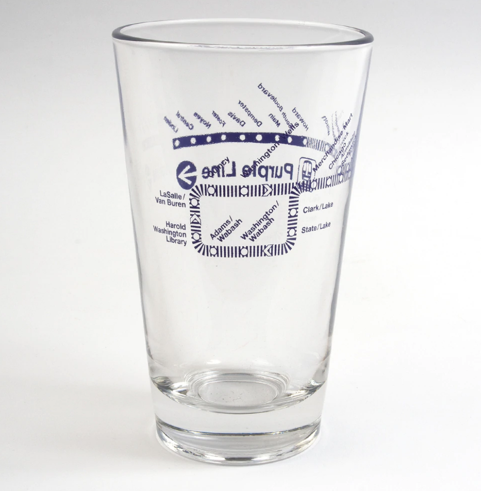 Purple Line Pint Glass