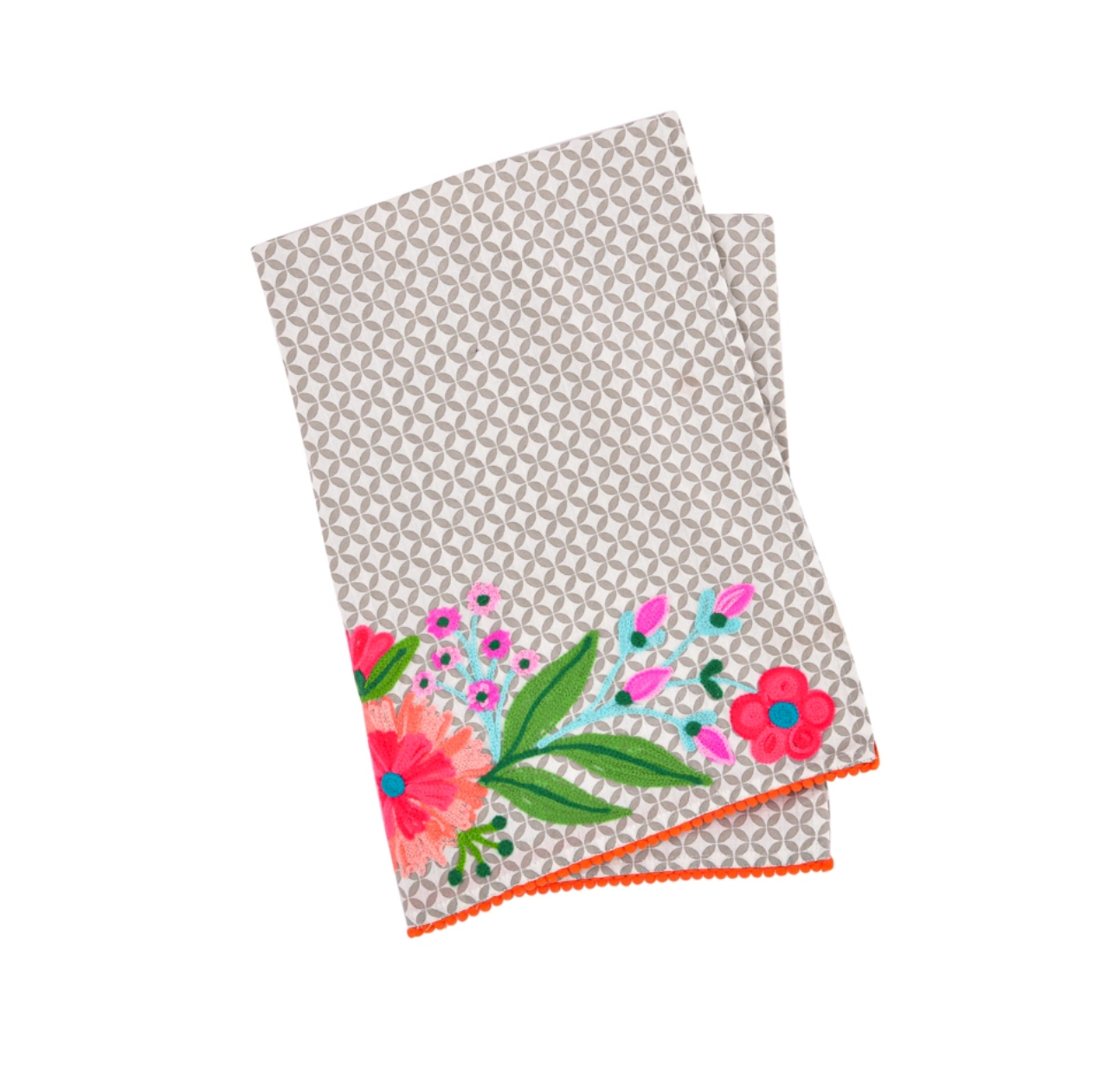 Floral Embroidery Towel