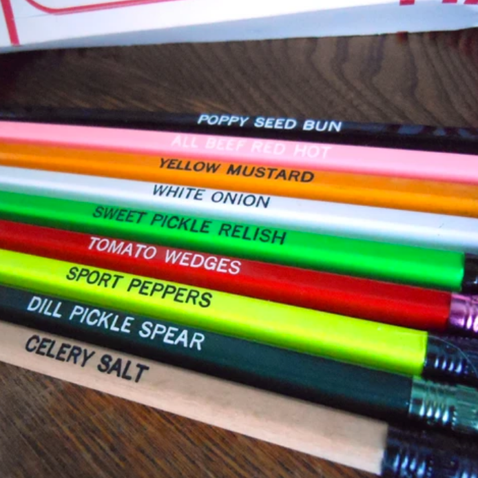 Chicago Hot Dog Pencil Set