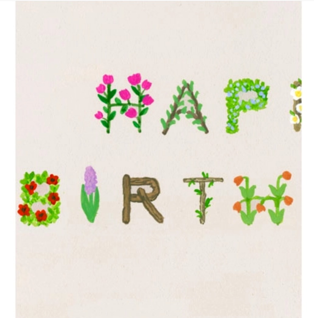 Happy Birthday Natural Card