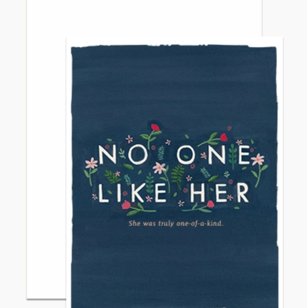 No One like Her Sympathy Card