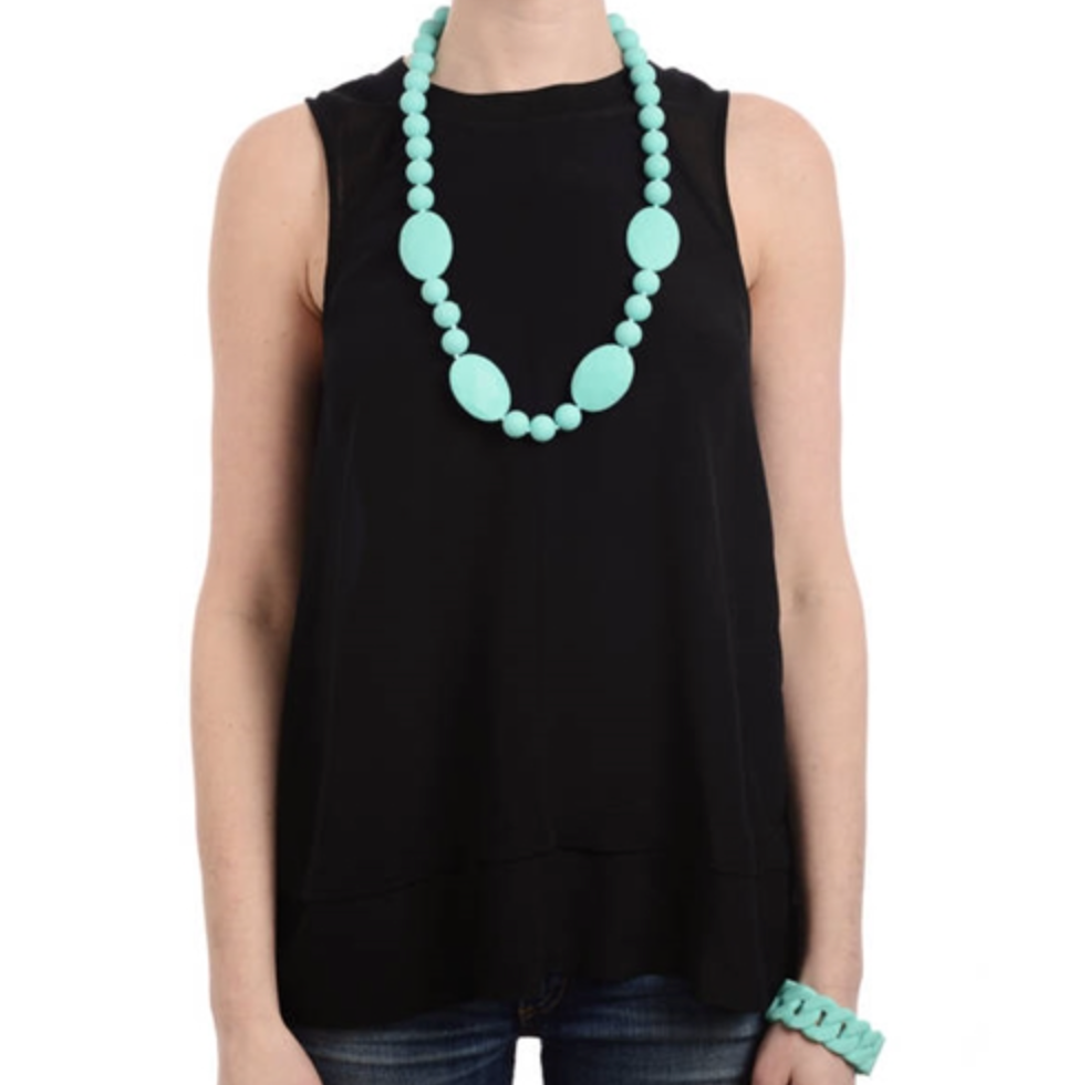 Black Chewbead Baby Teething Necklace