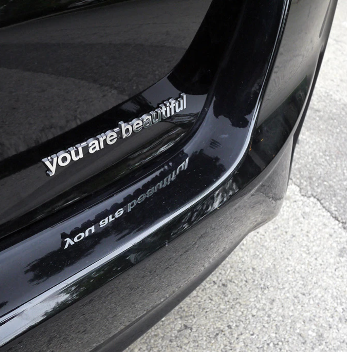 You Are Beautiful Chrome Vehicle Nameplate