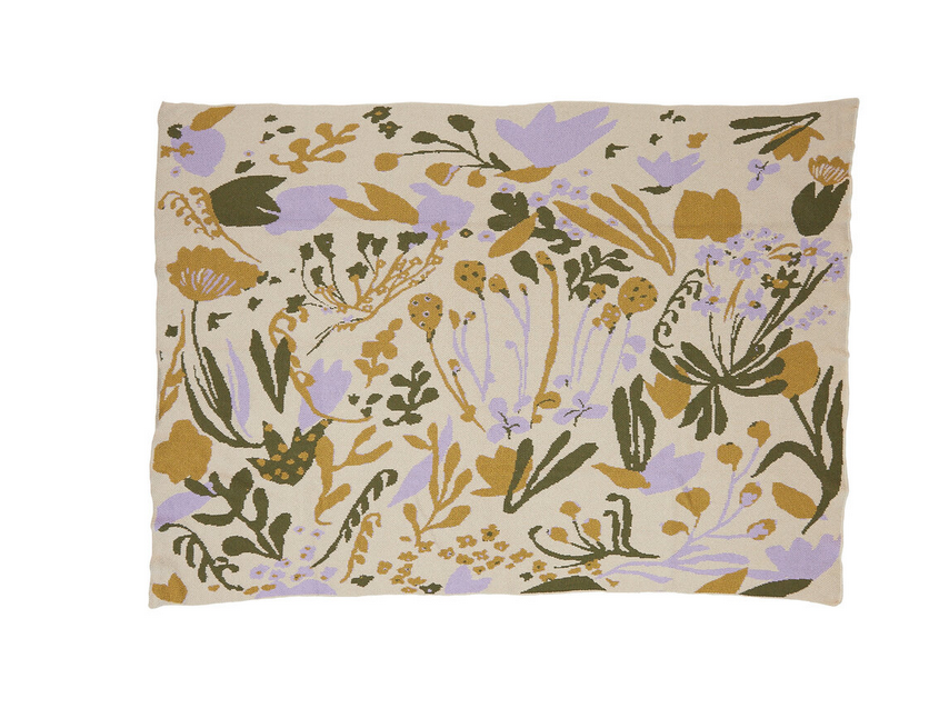 Lilac Poppies & Lotus Blanket