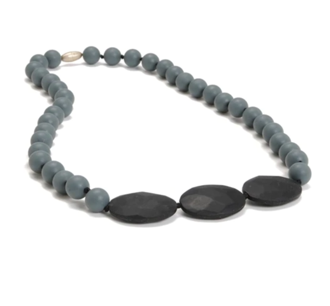 Grey and Black Chewbead Baby Teething Necklace