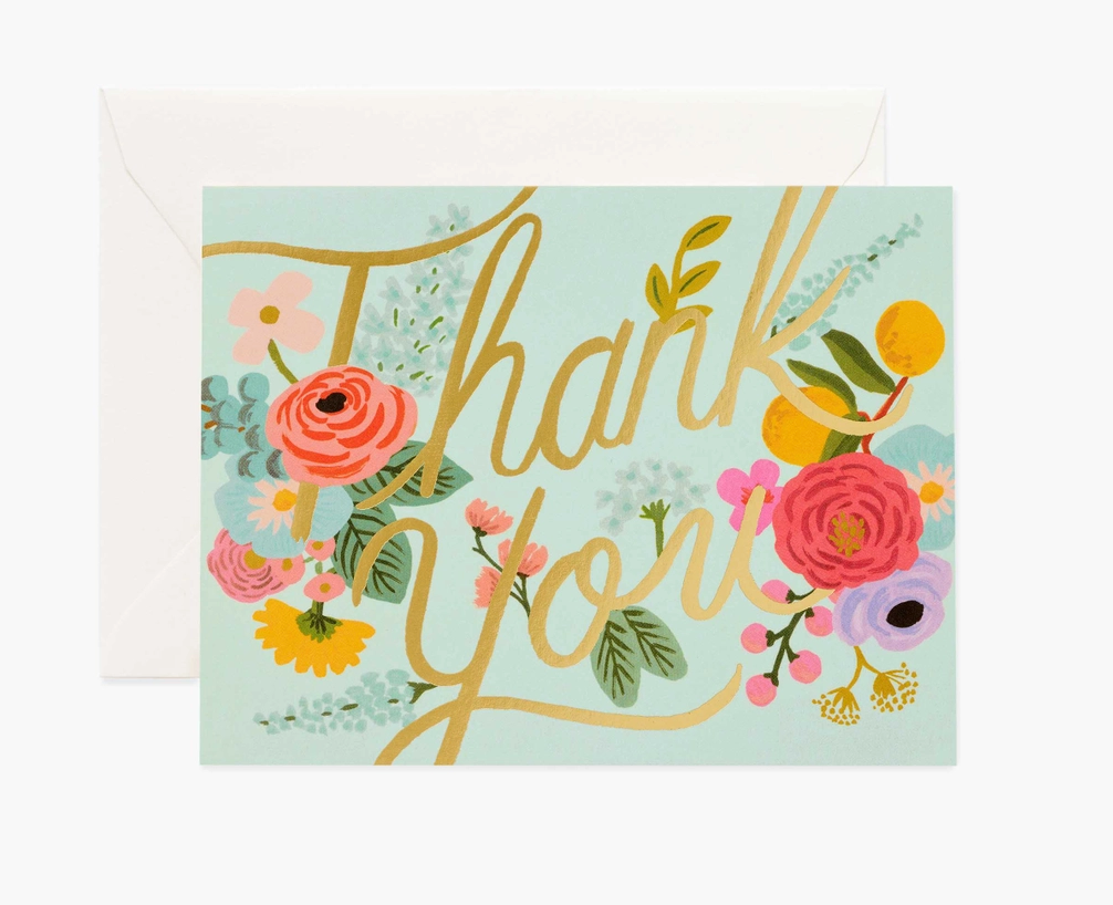 Mint Garden Thank You Box of 8 Blank Cards