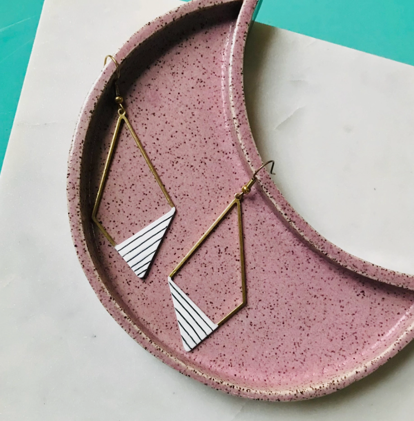 Aura Earrings - Pinstripe