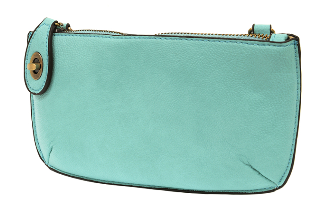 Aqua Crossbody Wristlet Clutch