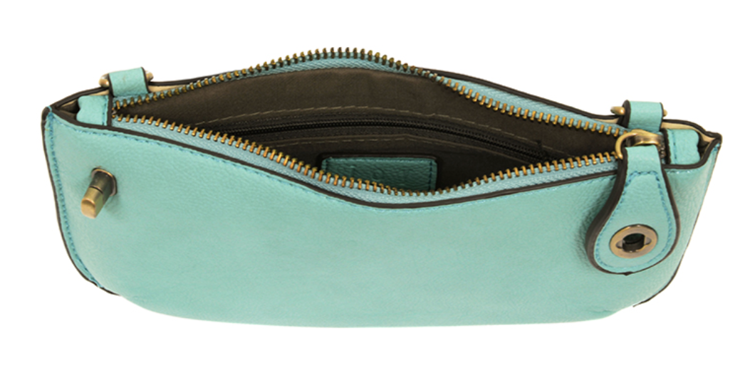Aqua Crossbody Wristlet Clutch