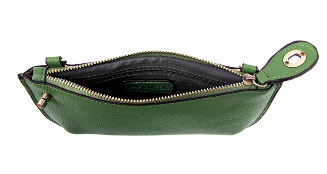 Kelly Green Crossbody Wristlet Clutch