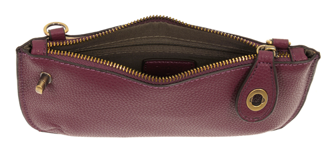 Plum Crossbody Wristlet Clutch