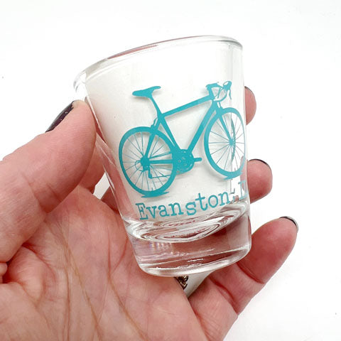 Evanston Bicycle Shot Glass