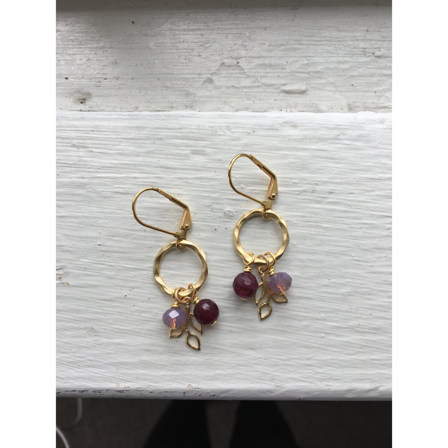 Gold Ring Cluster Earrings