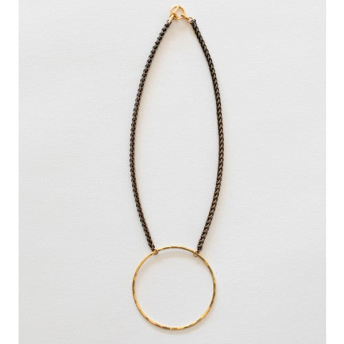 Large Brass Circle Necklace