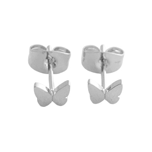 Silver Butterfly Stud Earrings