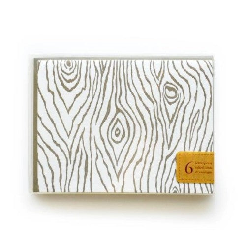 Faux Bois Box of 6 Notes