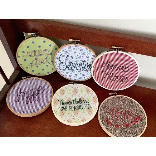 Personalized Hand-Embroidered Message Hoop - Large