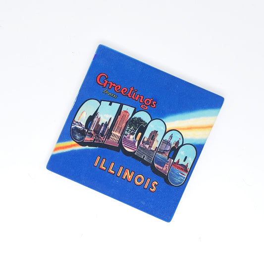 Greetings From Chicago Stone Coaster