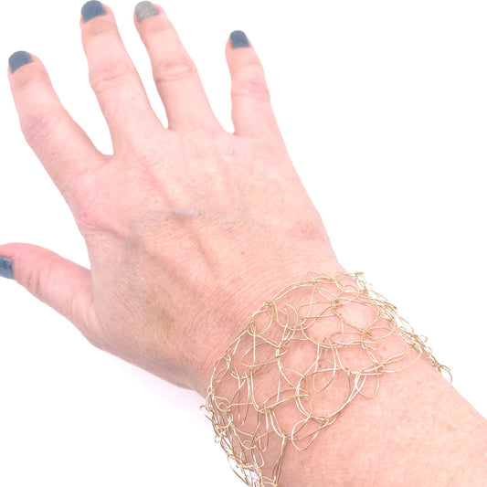 Gold Supernova Crocheted Wire Bracelet