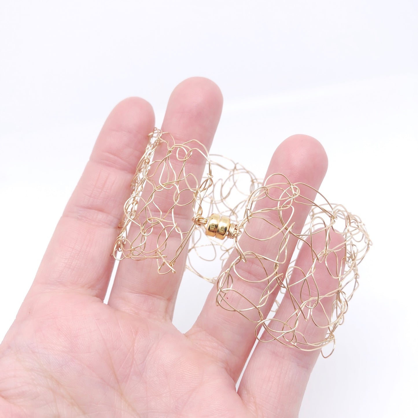 Gold Supernova Crocheted Wire Bracelet
