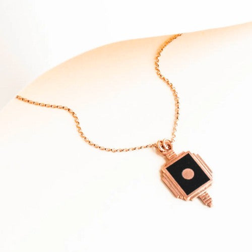 Copper Art Deco Pendant Necklace