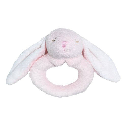 Pink Bunny Baby Ring Rattle