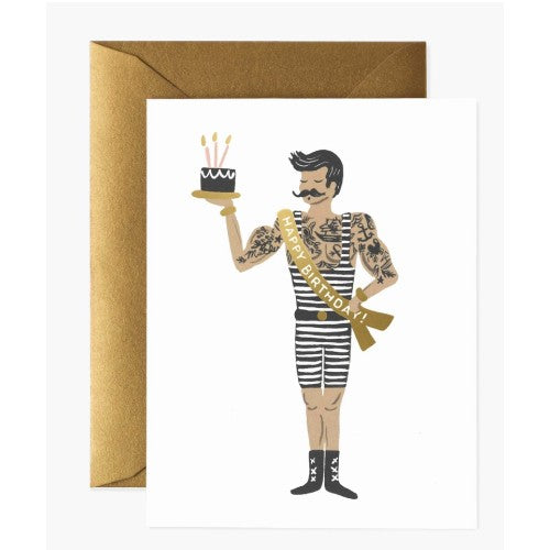 Strongman Happy Birthday Greeting Card