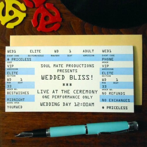 Wedded Bliss Rock Ticket Card